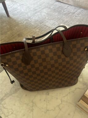 Louis Vuitton Brown Damier Ebene Canvas Tote  MM size